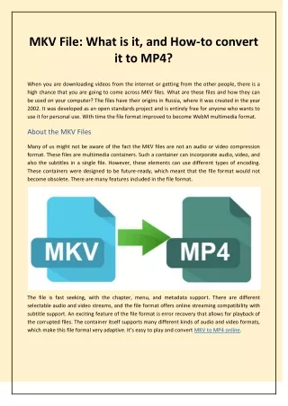 mkv file what is it and how to convert it to mp4