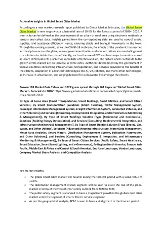actionable insights in global smart cities market