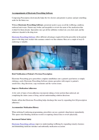 accompaniments of electronic prescribing software
