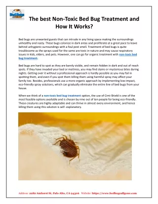 The best Non-Toxic Bed Bug Treatment