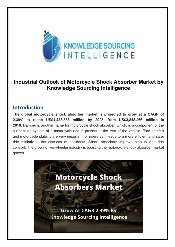 industrial outlook of motorcycle shock absorber