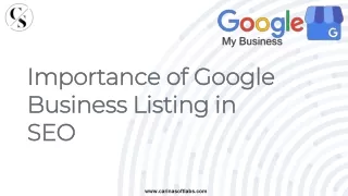 Importance of Google Business Listing in SEO.