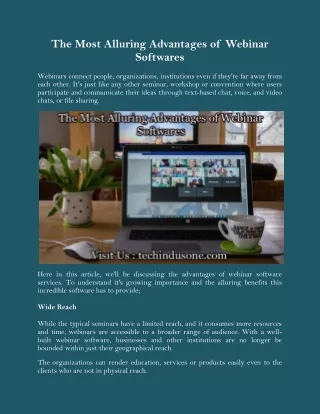 the most alluring advantages of webinar softwares