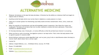 ALTERNATIVE MEDICINE