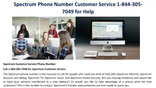 Spectrum Phone Number Customer Service 1-844-305-7049 for Help
