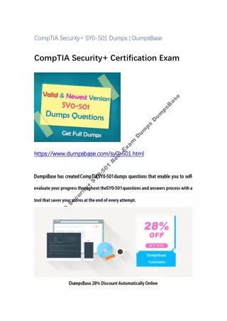 comptia security sy0 501 dumps dumpsbase