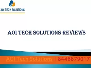 AOI Tech Solutions Review