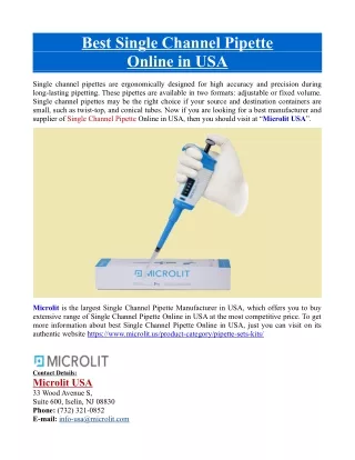 best single channel pipette online in usa