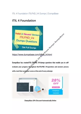itil 4 foundation itilfnd v4 dumps dumpsbase