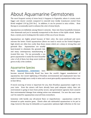 about aquamarine gemstones the most frequent