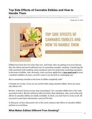Top Side Effects of Cannabis Edibles and How to Handle Them