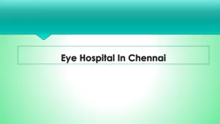 Eye Hospitals in Chennai