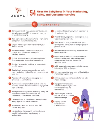 54 Uses for Zebylbots in Your Marketing, Sales, and Customer Service