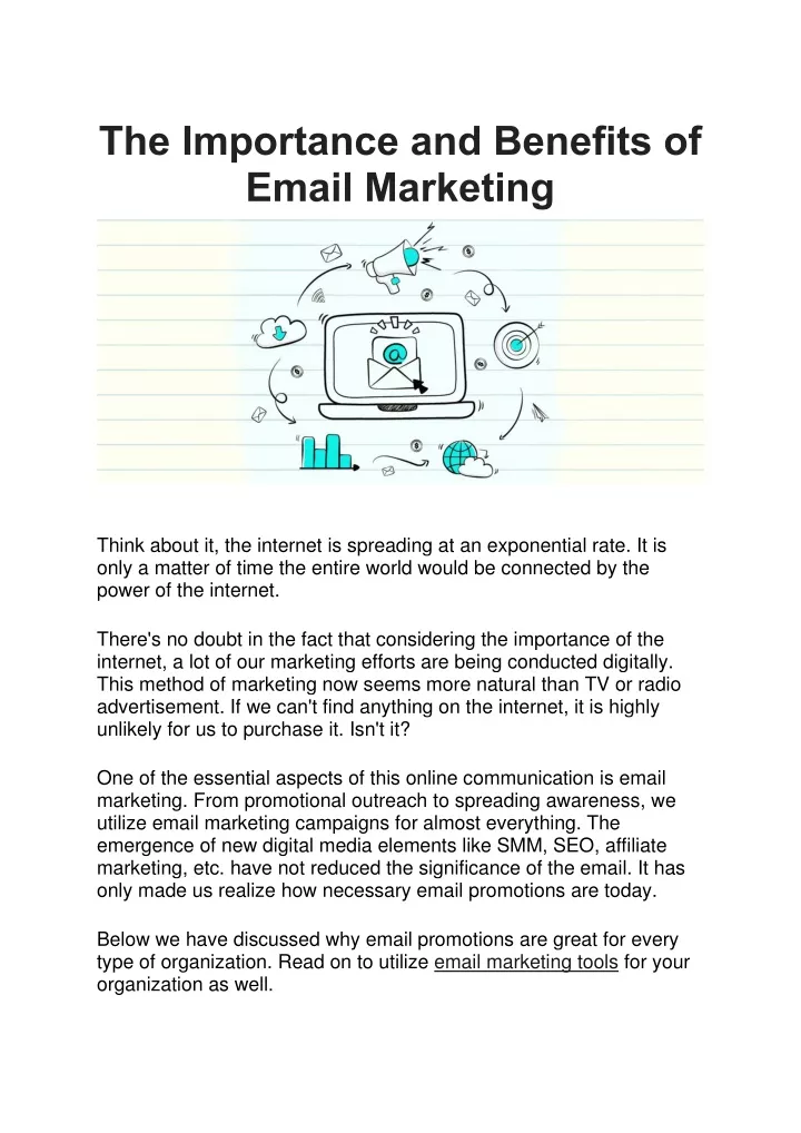 the importance and benefits of email marketing
