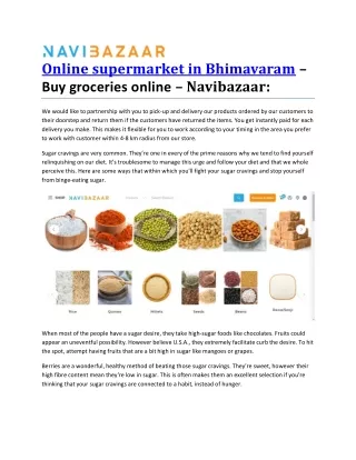 Online supermarket in Bhimavaram – Buy groceries online – Navibazaar: