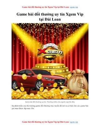 game b i i th ng uy t n xgem vip t i i loan xgem