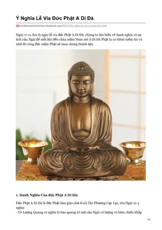 Ý Nghĩa Lễ Vía Đức Phật A Di Đà