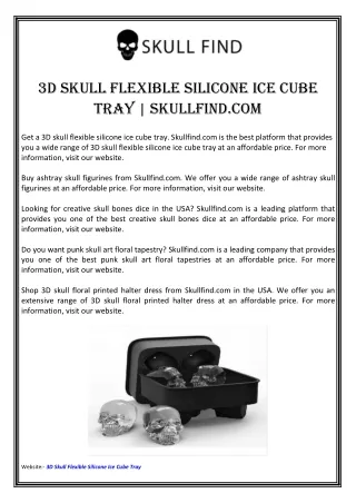 3d Skull Flexible Silicone ice cube Tray | SkullFind.com