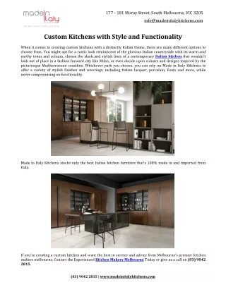 Custom Kitchens with Style and Functionality