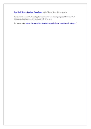 best full stack python developer full stack