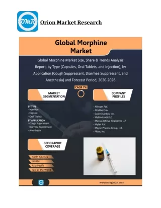 Global Morphine Market Size, Competitive Analysis, Share, Forecast- 2020-2026