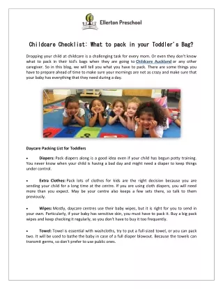 childcare checklist what to pack in your toddler