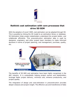rethink cost estimation with core processes that