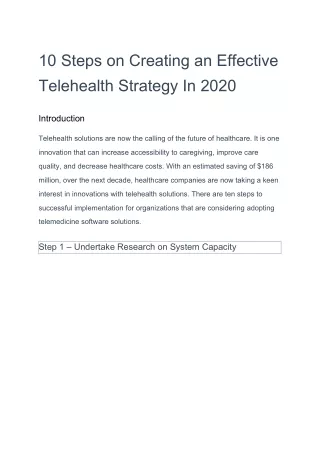 10 steps on creating an effective telehealth