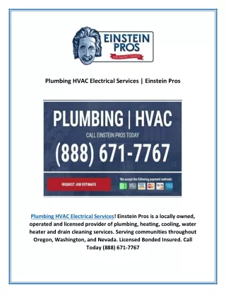Plumbing HVAC Electrical Services | Einstein Pros