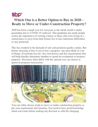 which one is a better option to buy in 2020 ready