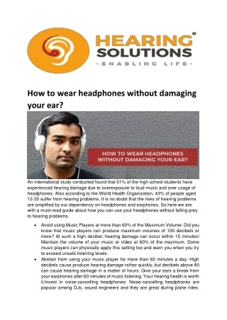 How to wear headphones without damaging your ear?