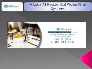 A Look At Residential Water Filter Systems