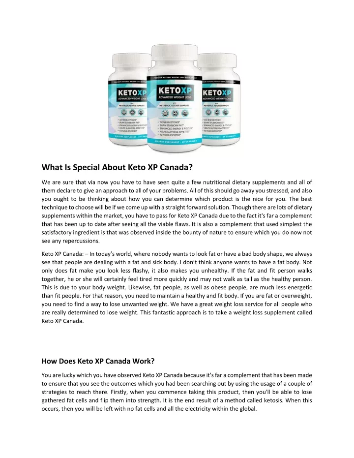 what is special about keto xp canada