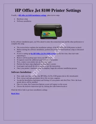 hp office jet 8100 printer settings usually
