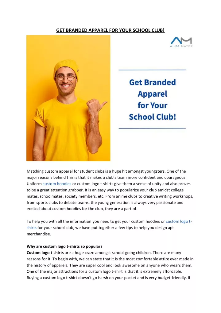 get branded apparel for your school club