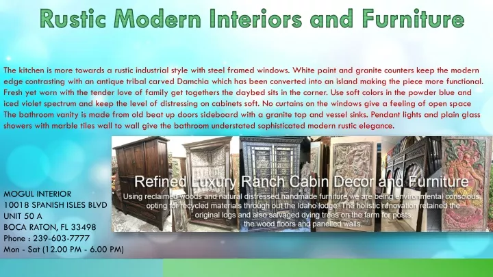 rustic modern interiors and furniture