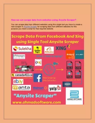 Scrape Data From Facebook and Xing Using Single Tool Anysite Scraper