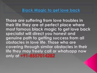 Famous black magic to get love back | 91-8557014282