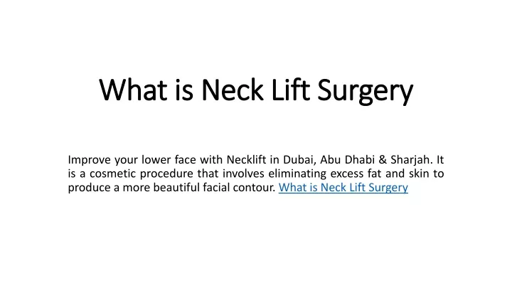 what is neck lift surgery