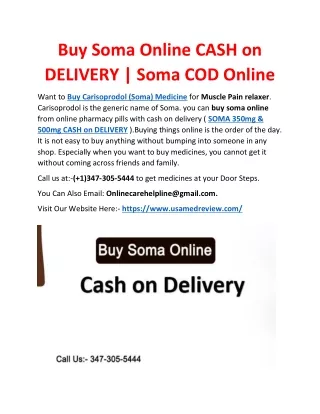 Buy Soma Online CASH on DELIVERY | Soma COD Online
