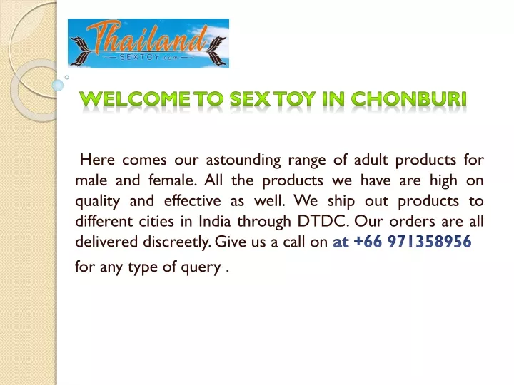 w elcome t o sex toy in chonburi