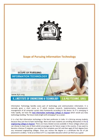 scope of pursuing information technology