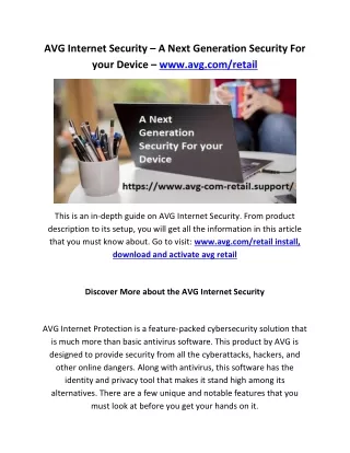 avg internet security a next generation security
