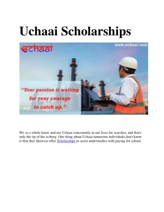 Uchaai Scholarship Registration