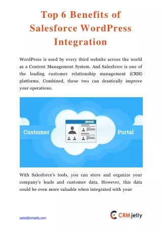 top 6 benefits of salesforce wordpress integration