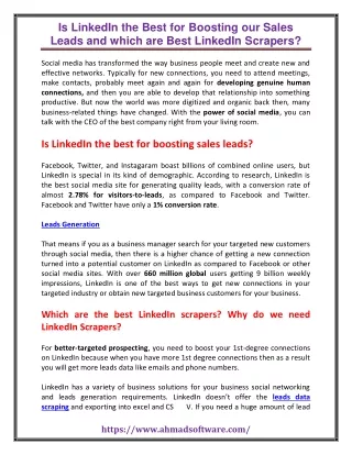 is linkedin the best for boosting our sales leads