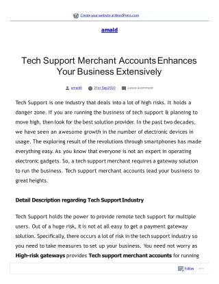 tech support merchant accounts enhances your business extensively