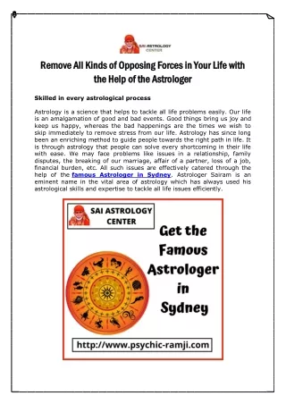 Remove All Kinds of Opposing Forces in Your Life with the Help of the Astrologer