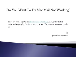 do you want to fix mac mail not working