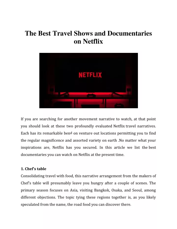 the best travel shows and documentaries on netflix